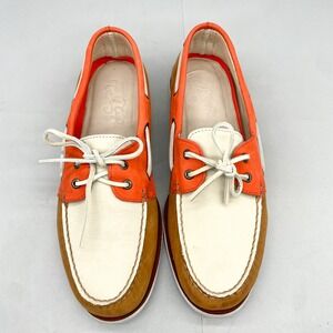 Sperry Gold Cup Mens 13 Authentic Original Boat Shoes Orange Tan Preppy Nautical